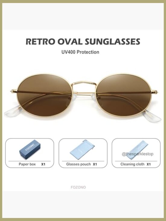 Retro Oval Metal Sunglasses with UV400 Protection